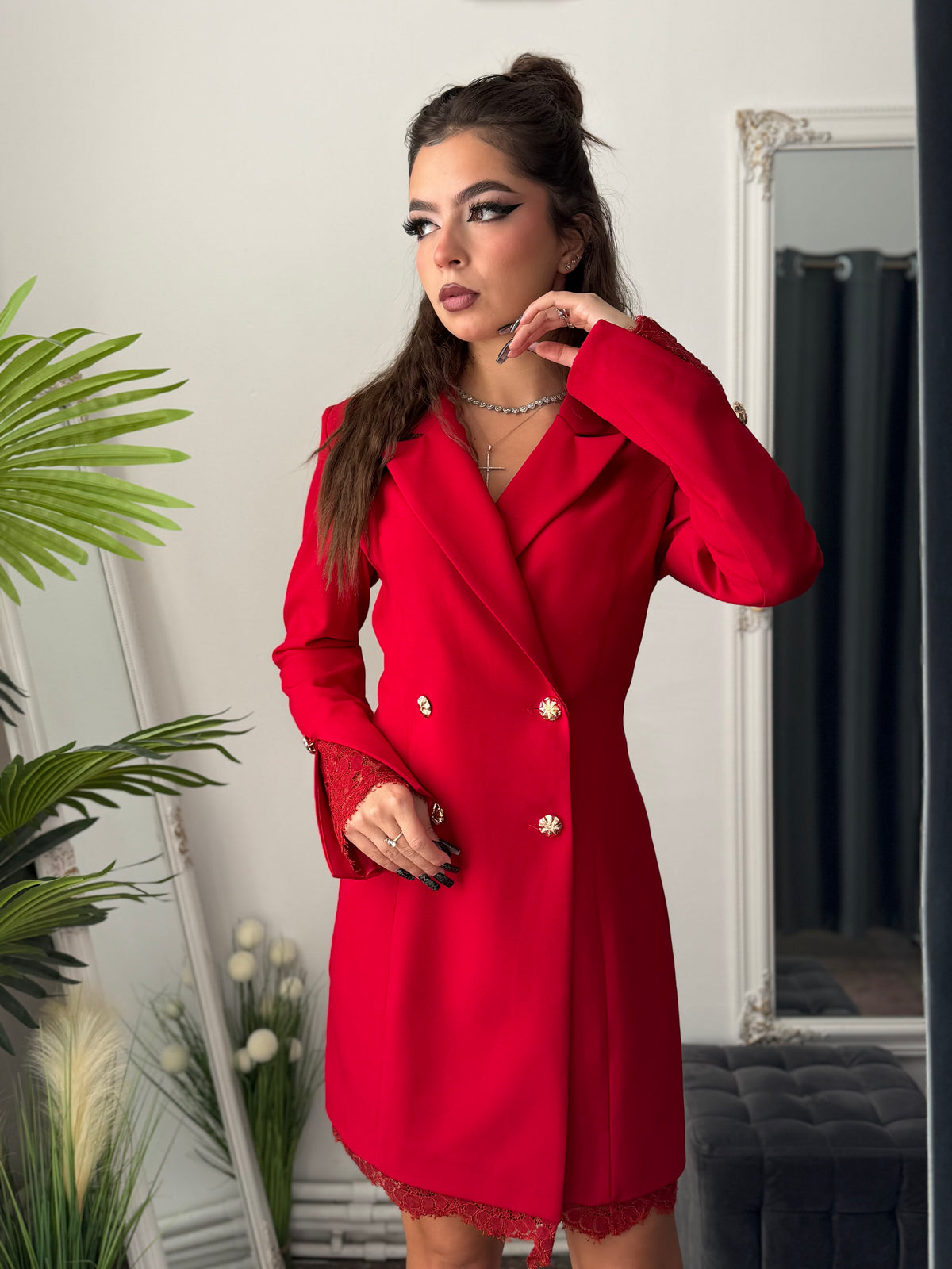 Rochie tip sacou roșie ALICE