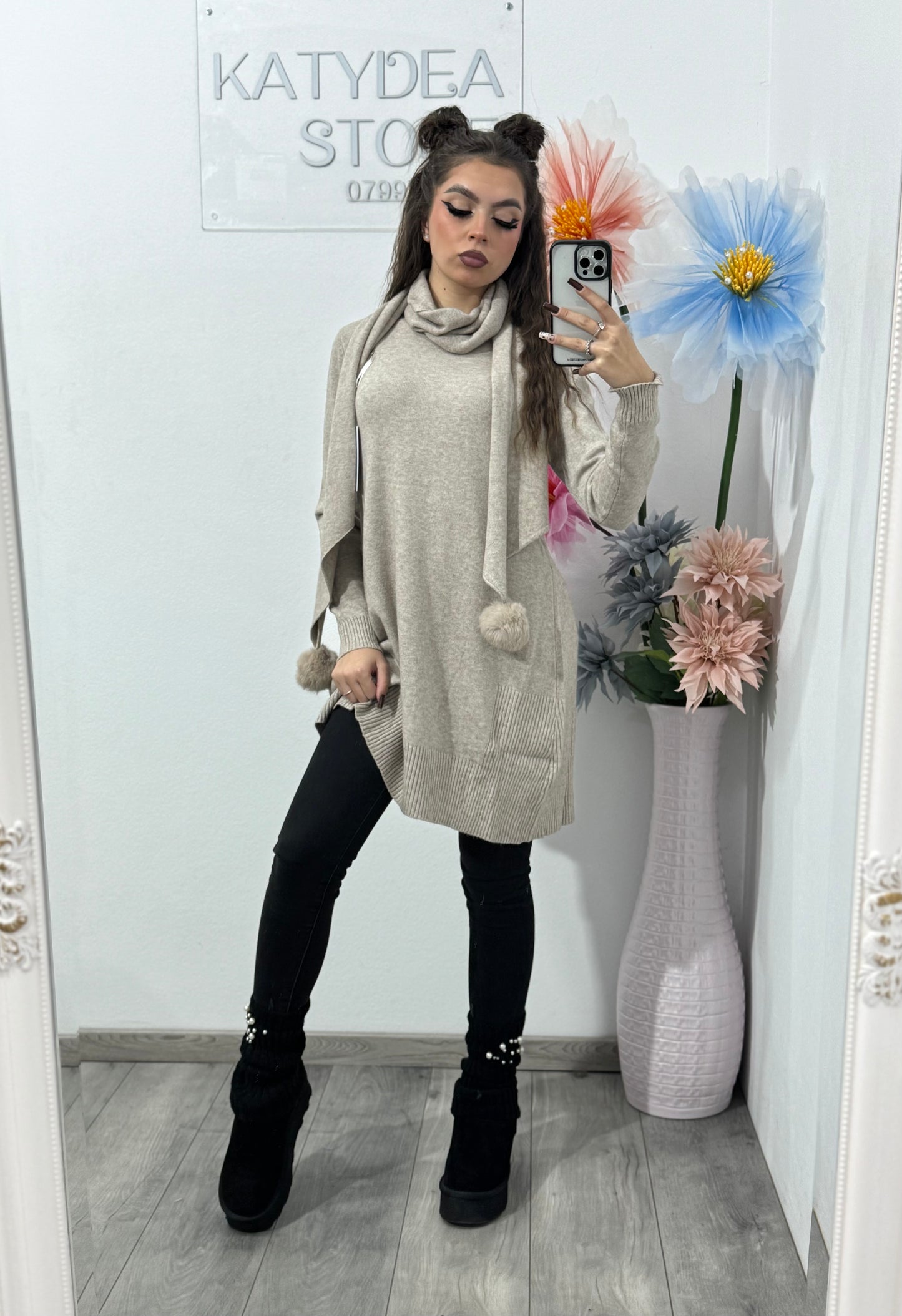 Pulover cu fular Herra