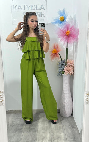 Salopetă cu volanase Delia