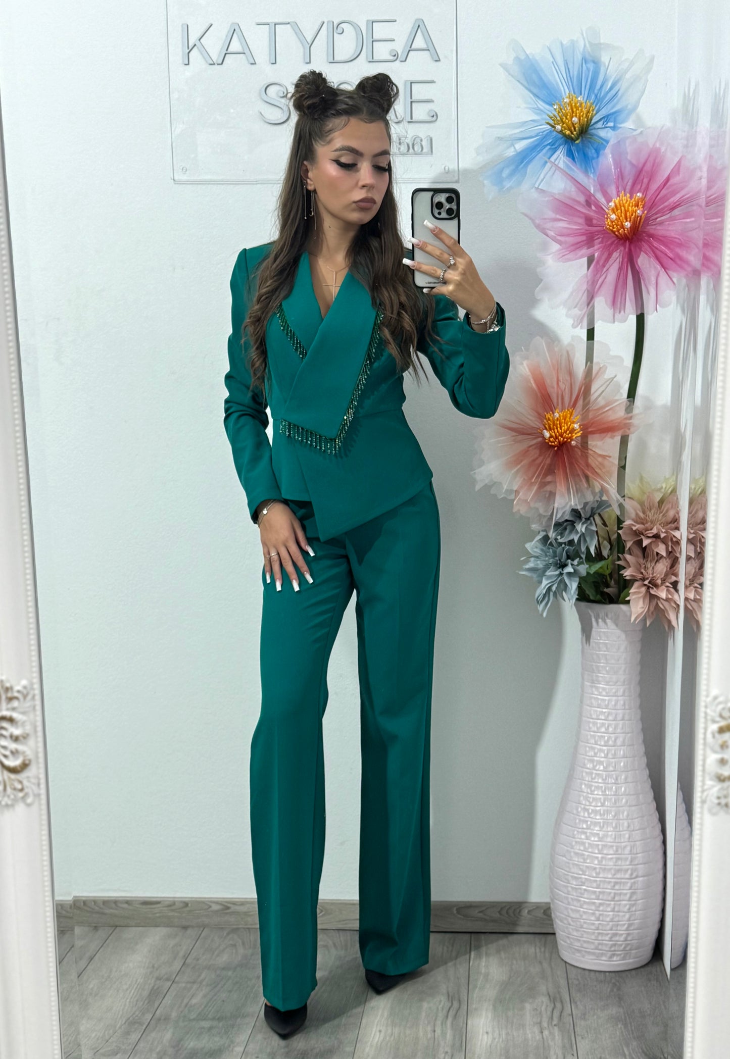 Costum elegant verde Ramona