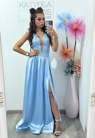 Rochie elegantă din tafta babyblue Afrodite