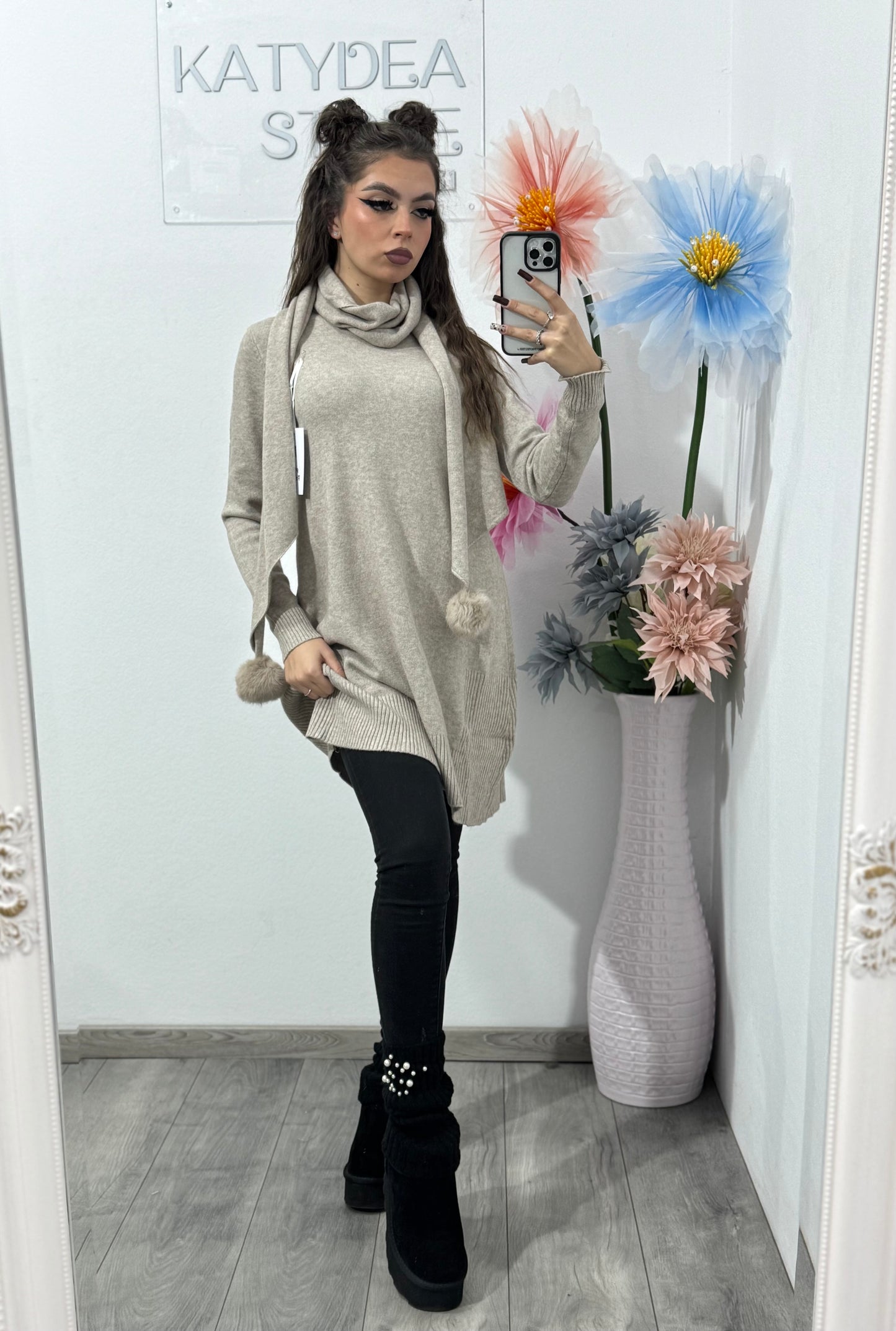 Pulover cu fular Herra