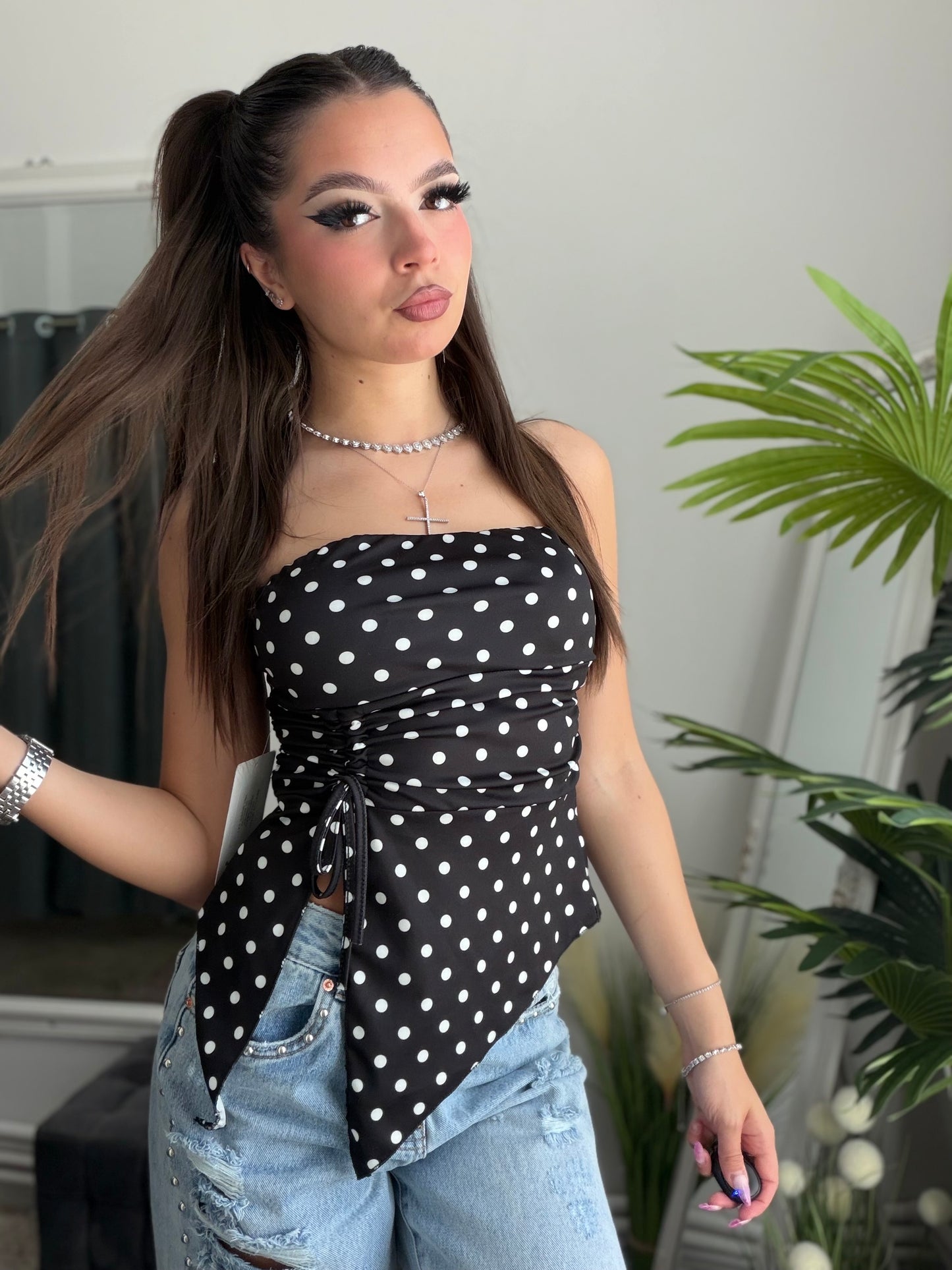 Top cu buline negru MARIA