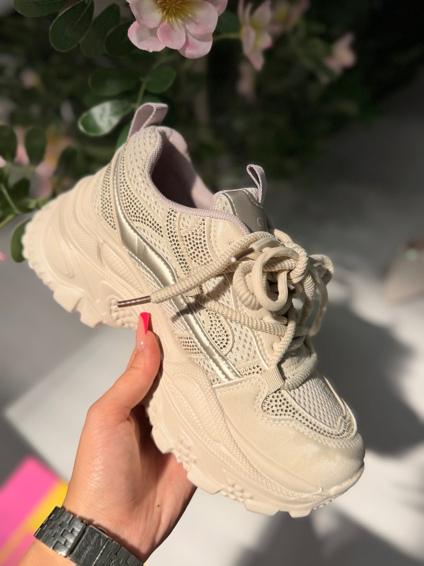Adidași cu platformă BEIGE