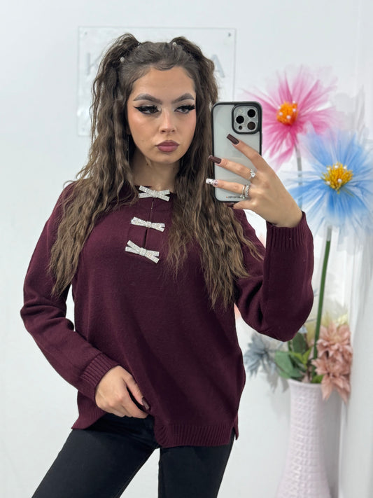 Bluză din tricot cu fundițe Anna