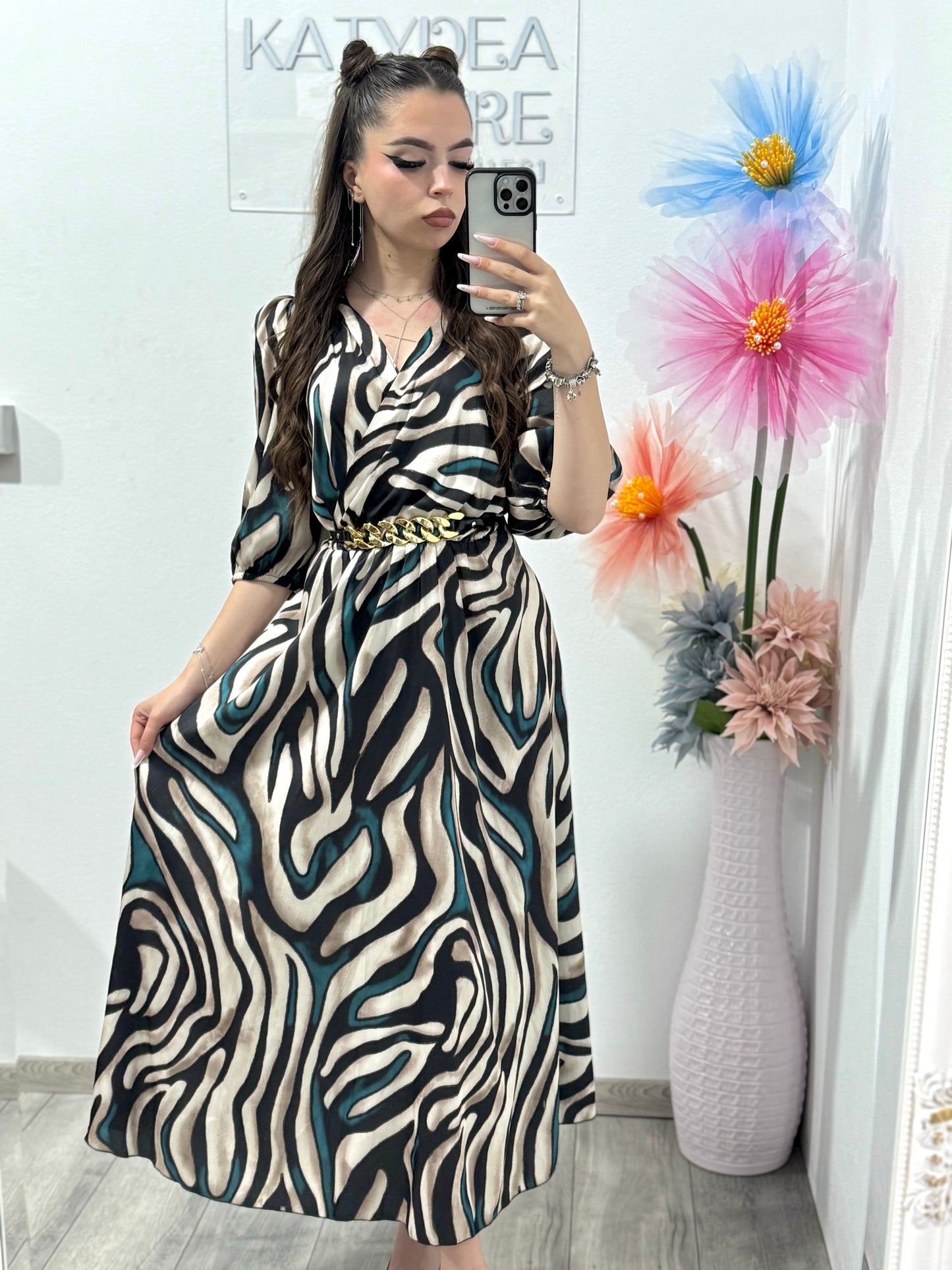 Rochie midi din satin Alice