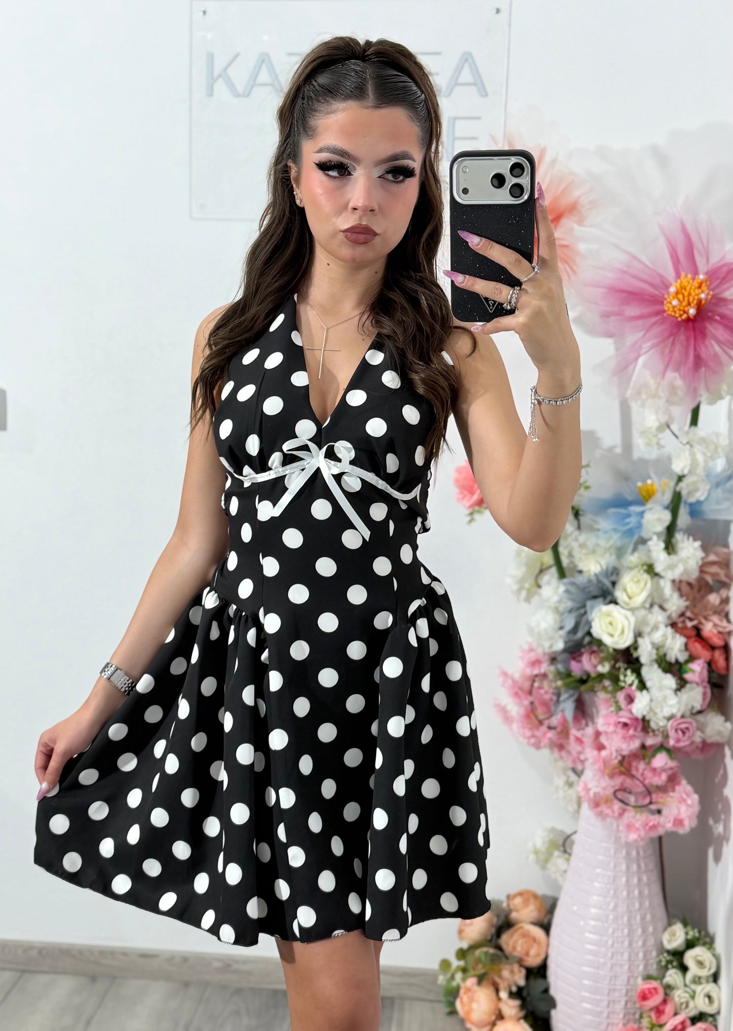 Rochie cu buline Black ELSA