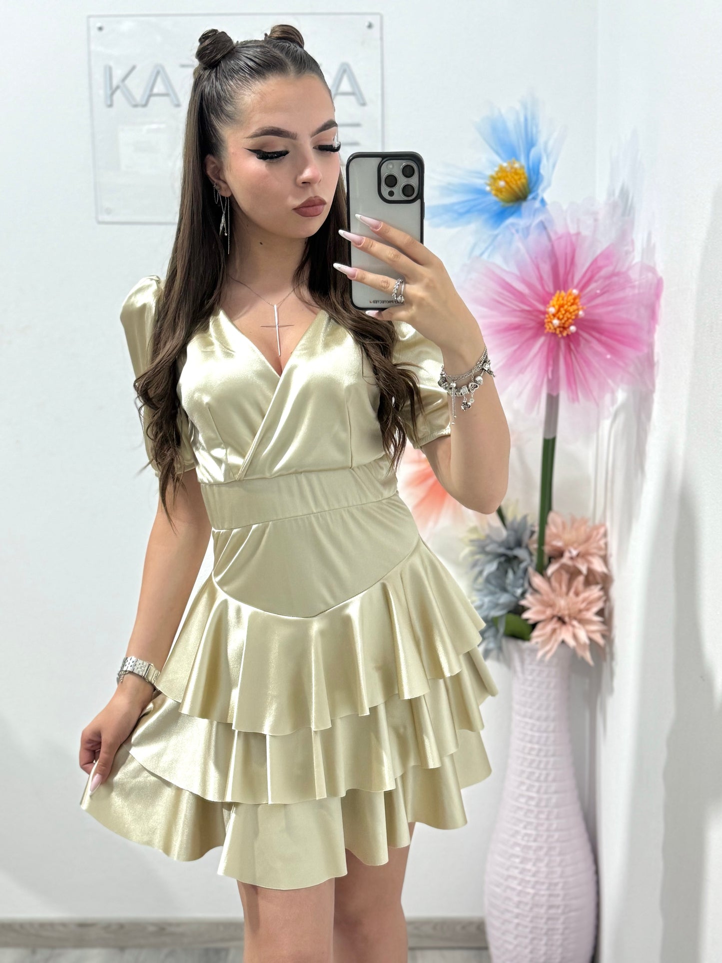 Rochie elegantă crem Sofia