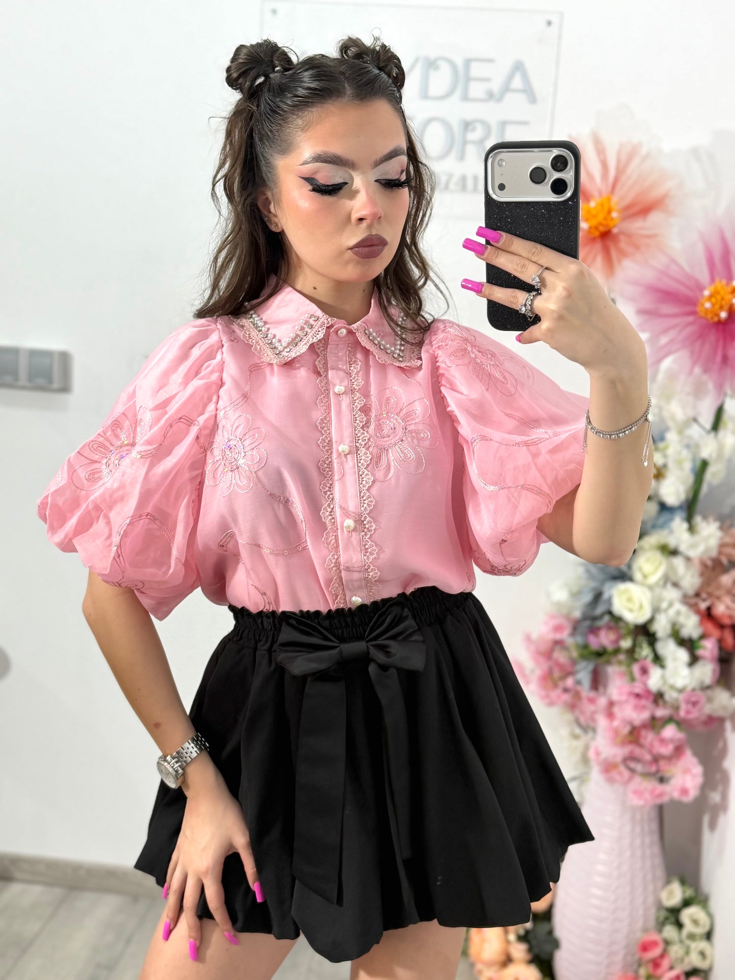 Cămașă elegantă RAMONA roz