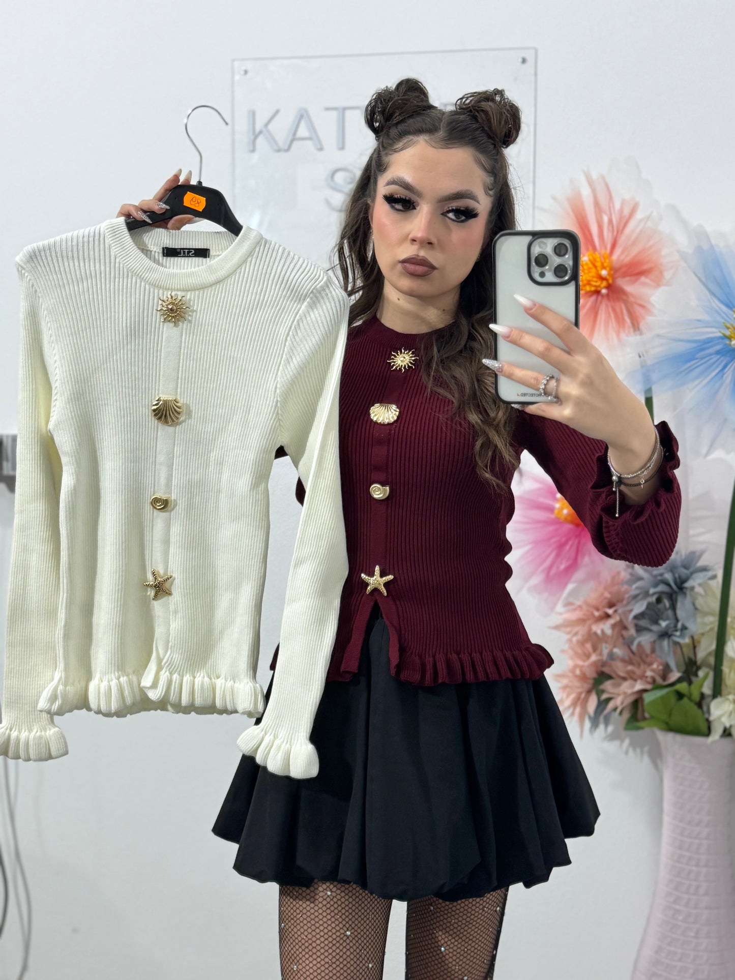 Bluza cu nasturi decorativi STL