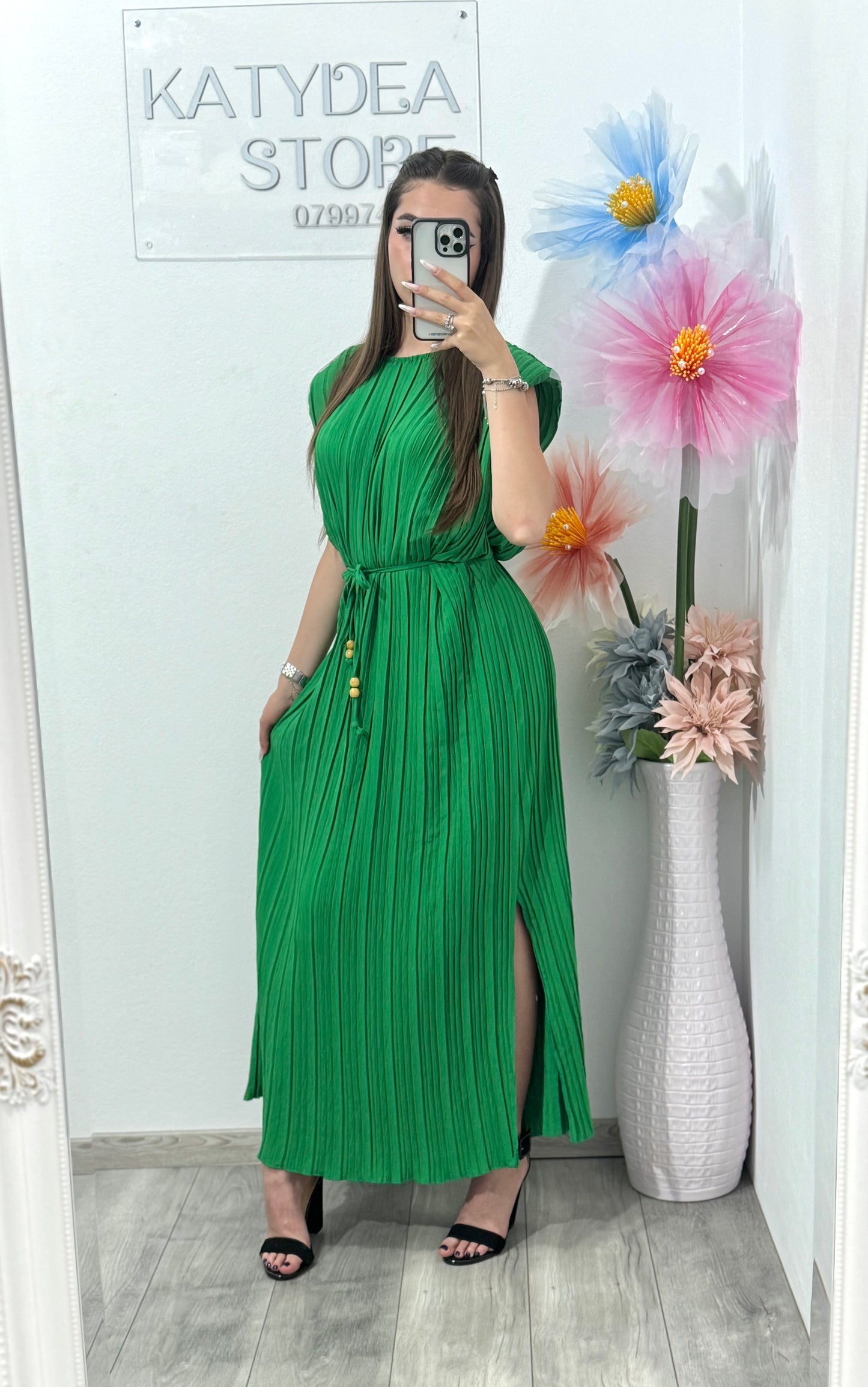 Rochie midi plisată Maria