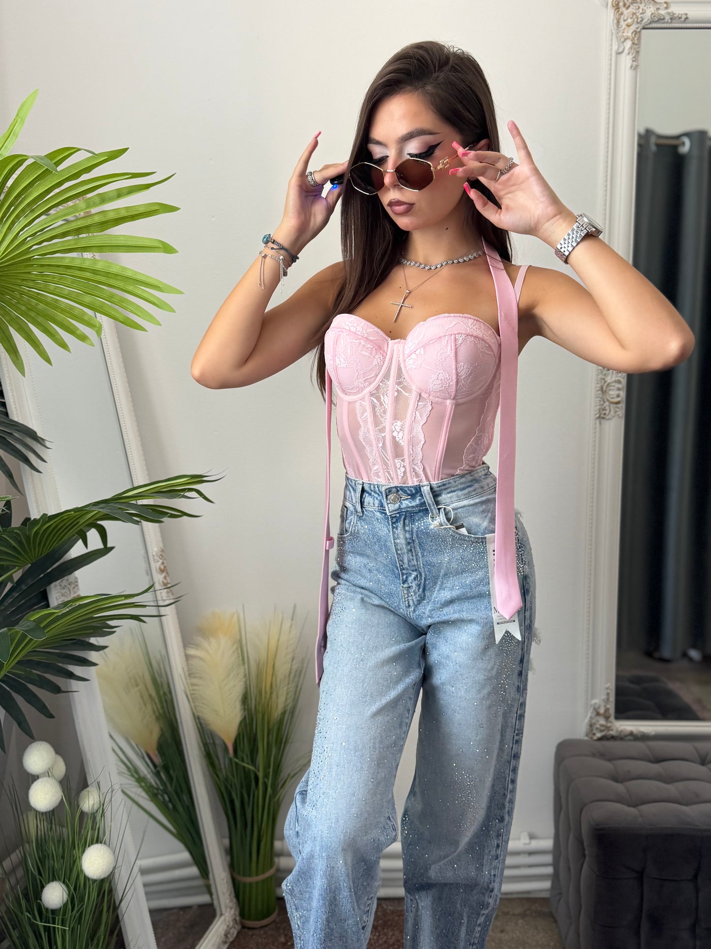 Top tip corset din dantelă ROZ