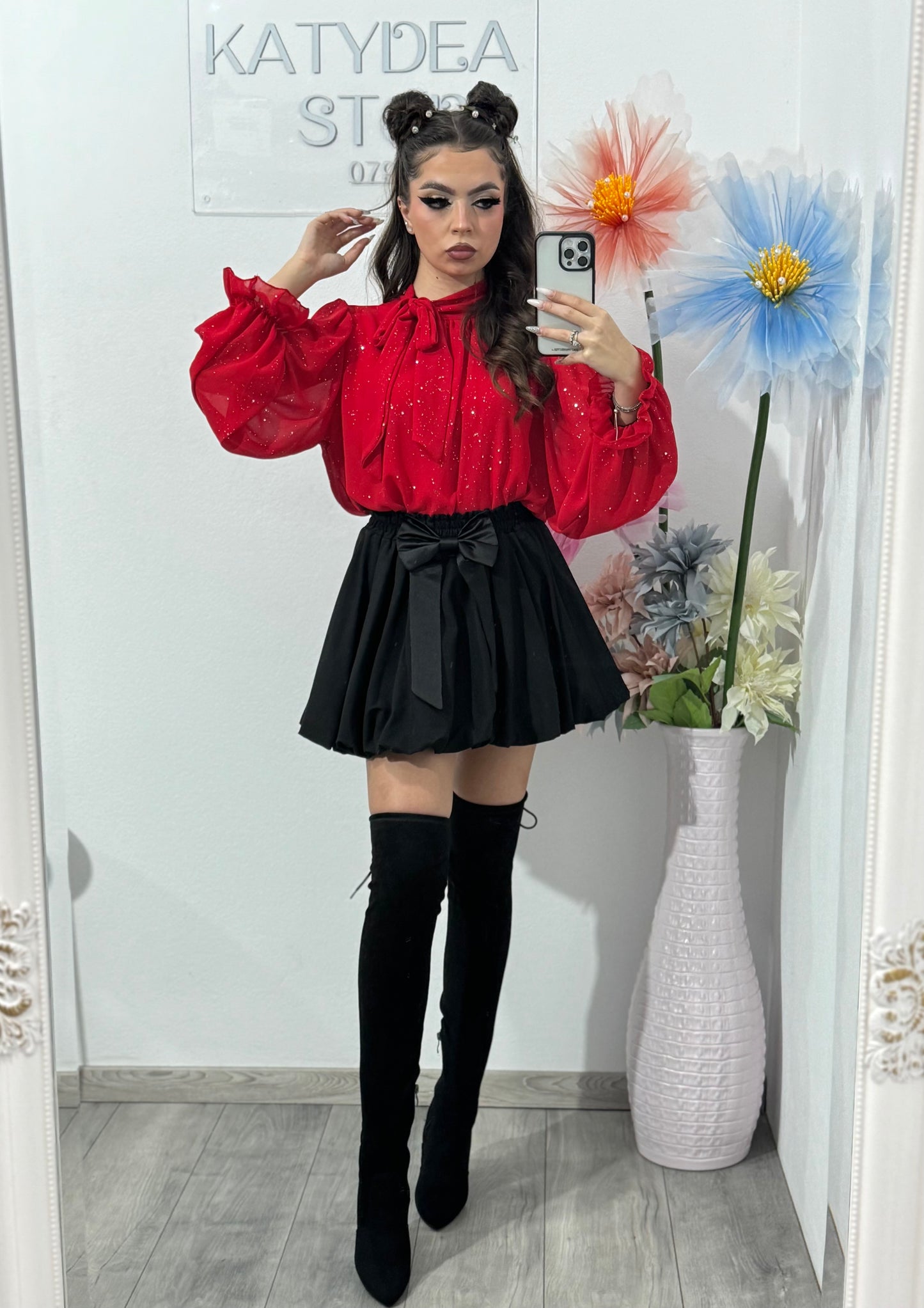 Bluză elegantă cu inserții argintii ROSE