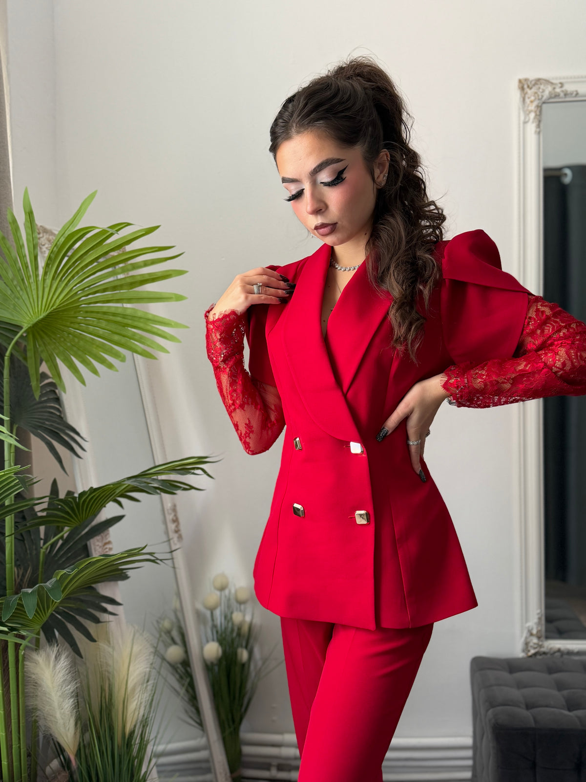 Compleu elegant roșu ANELIS