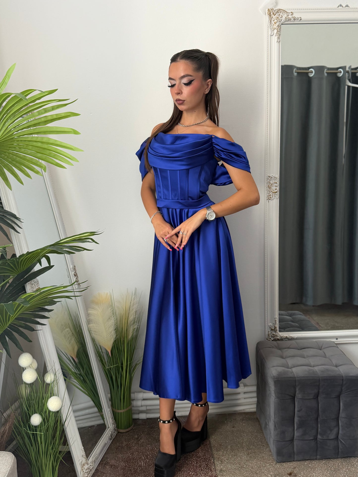 Rochie eleganta albastru royal