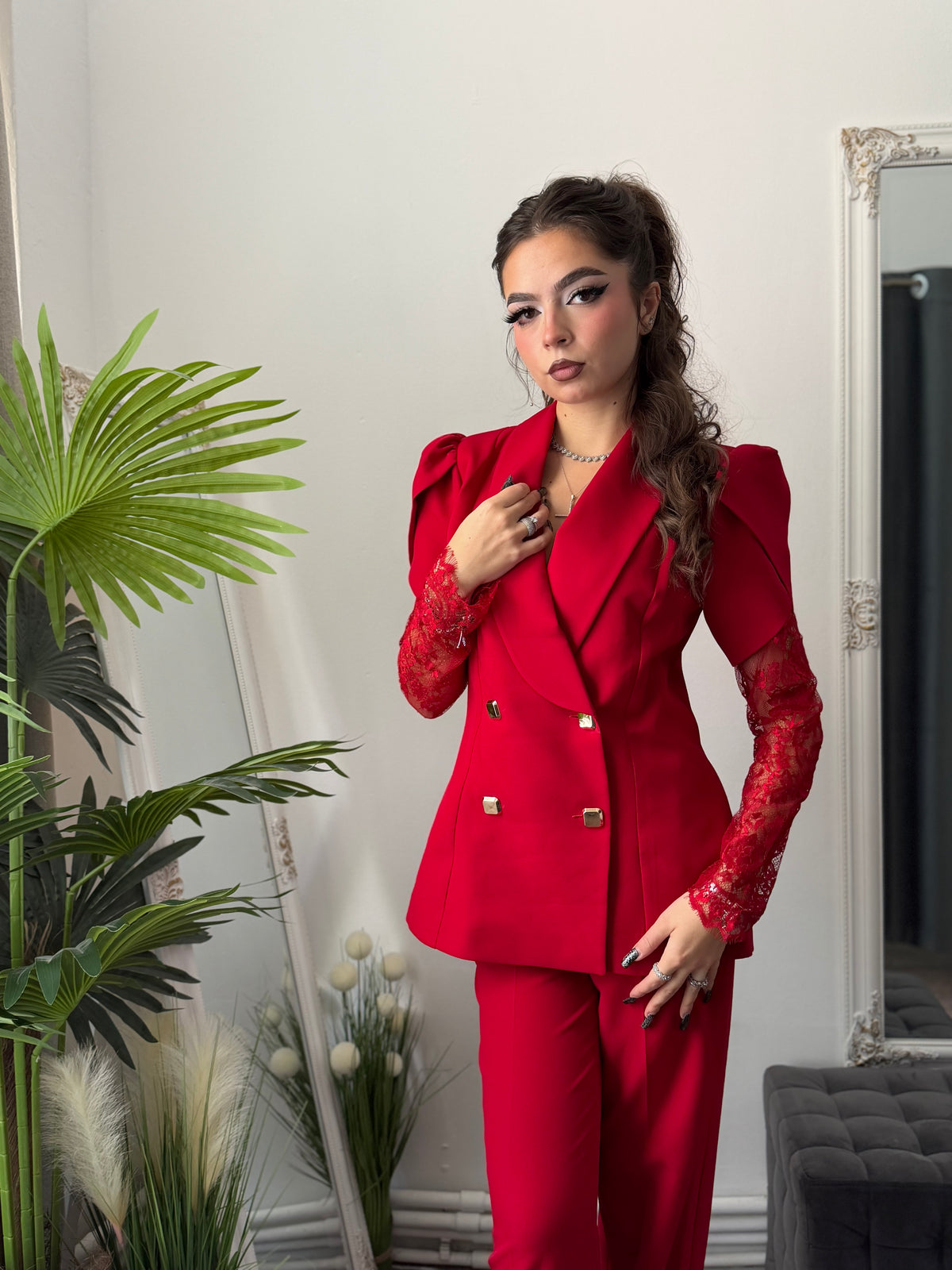 Compleu elegant roșu ANELIS