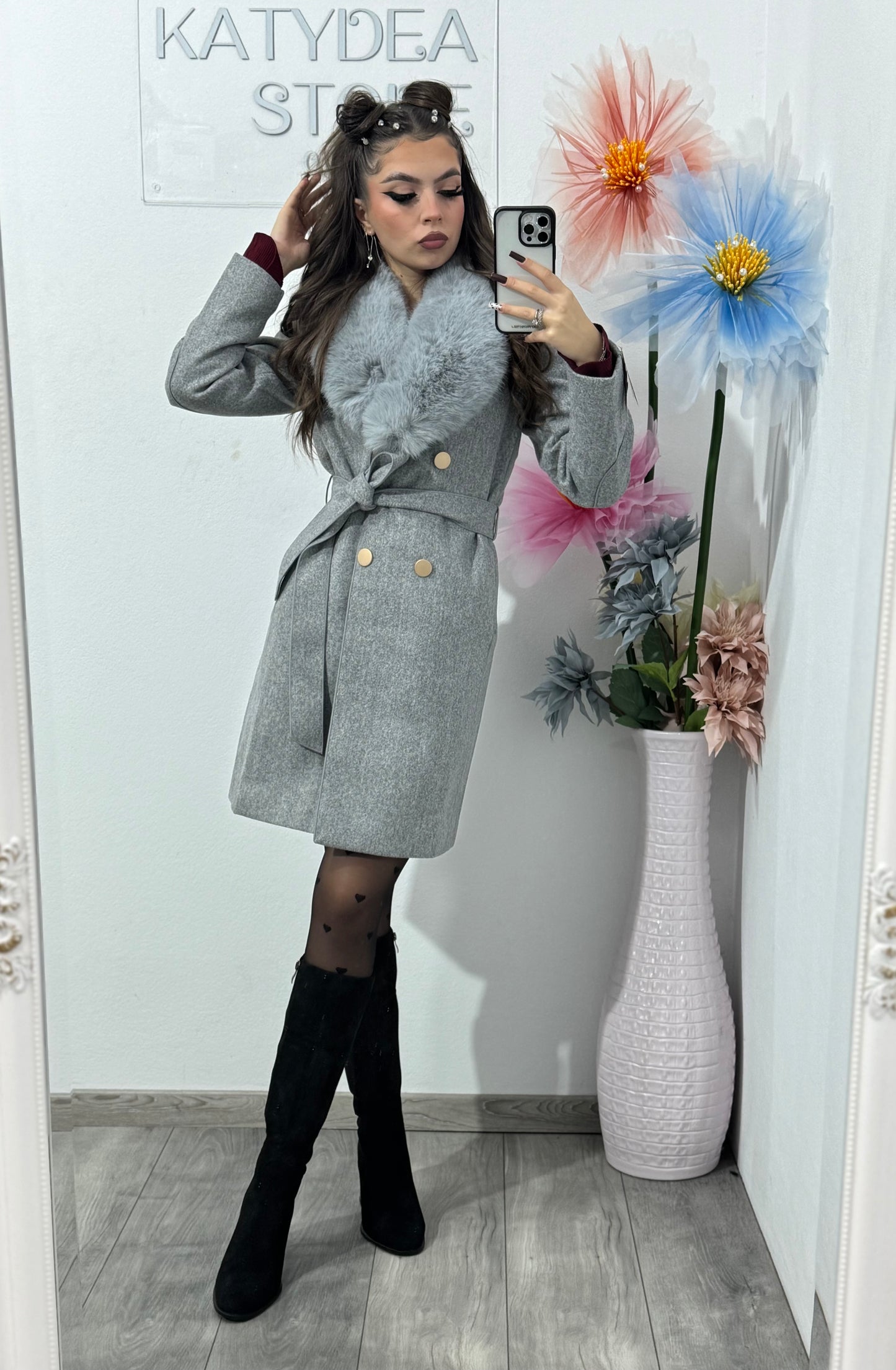 Palton damă gri Helen