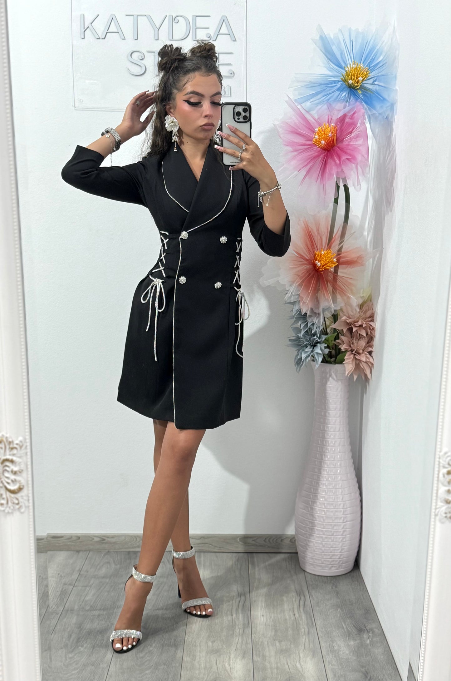 Rochie tip sacou cu accesoriu în talie Carla