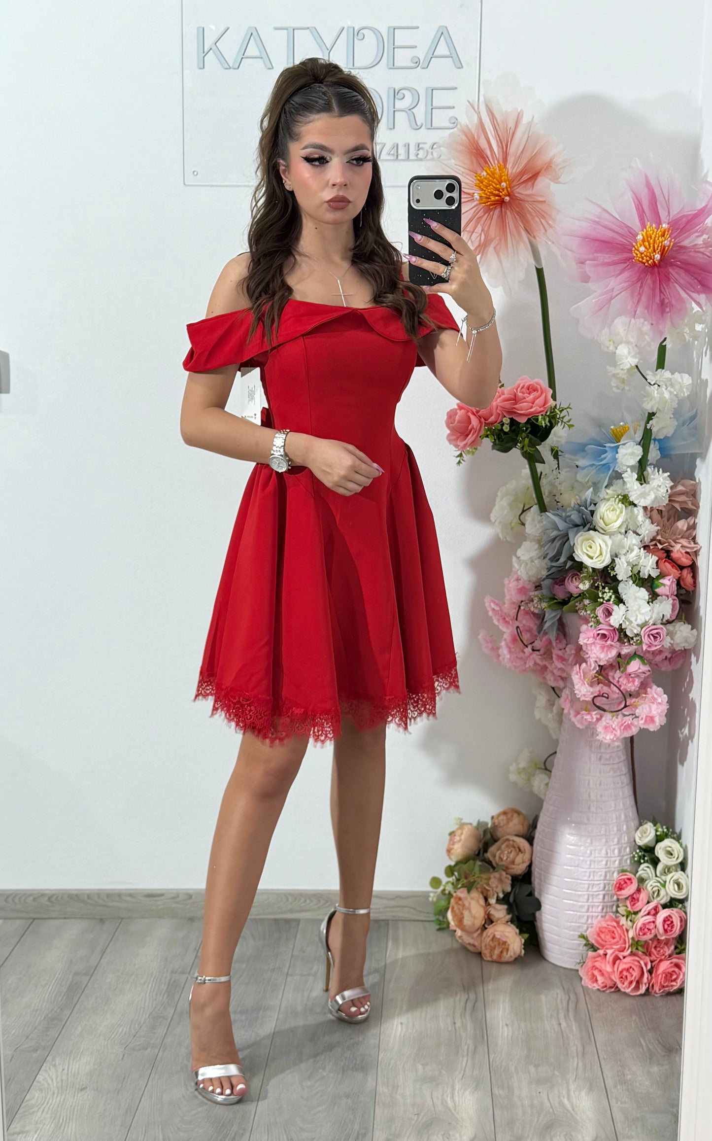 Rochie roșie Clary