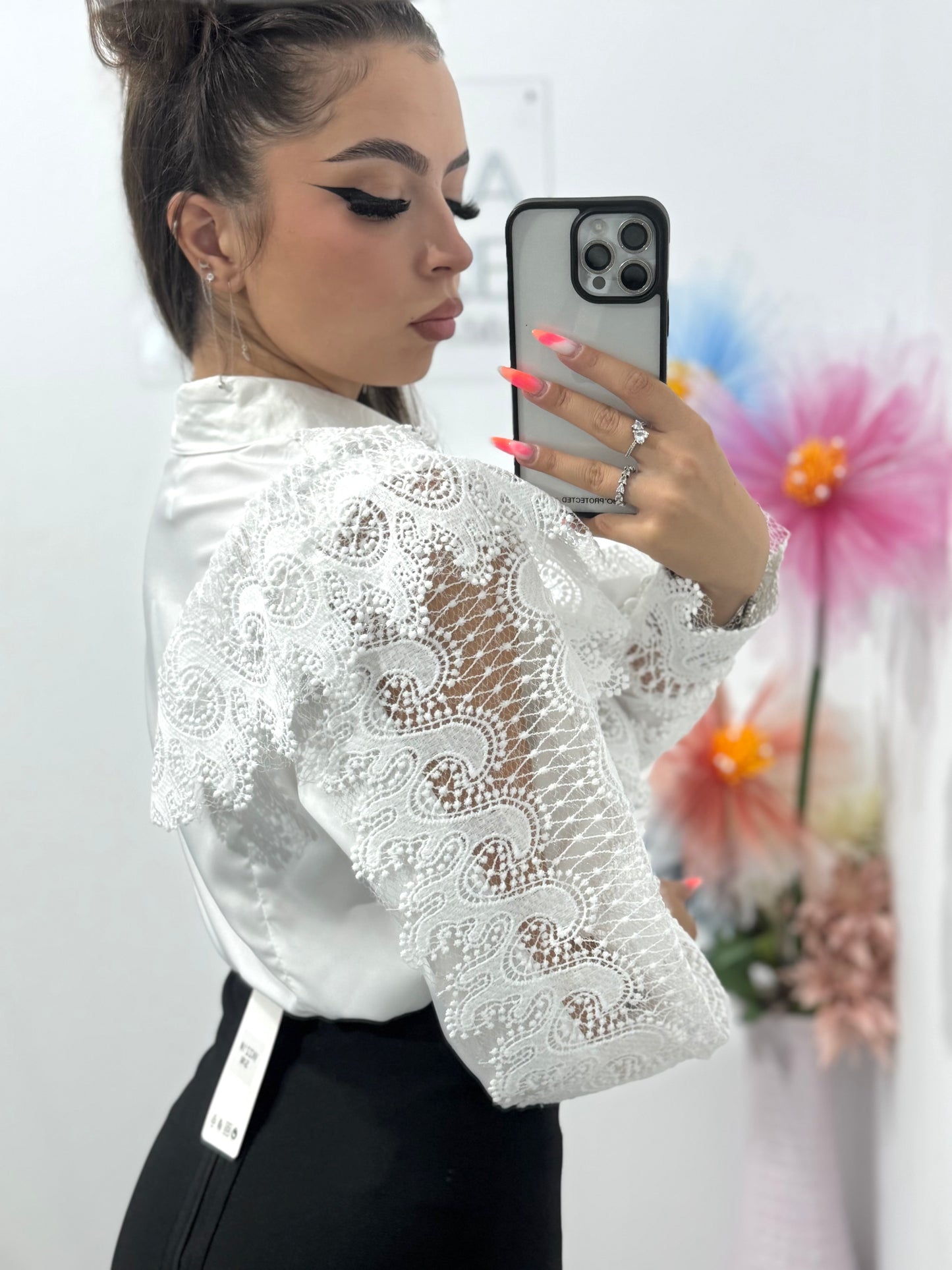 Cămașă cu dantelă Sorina