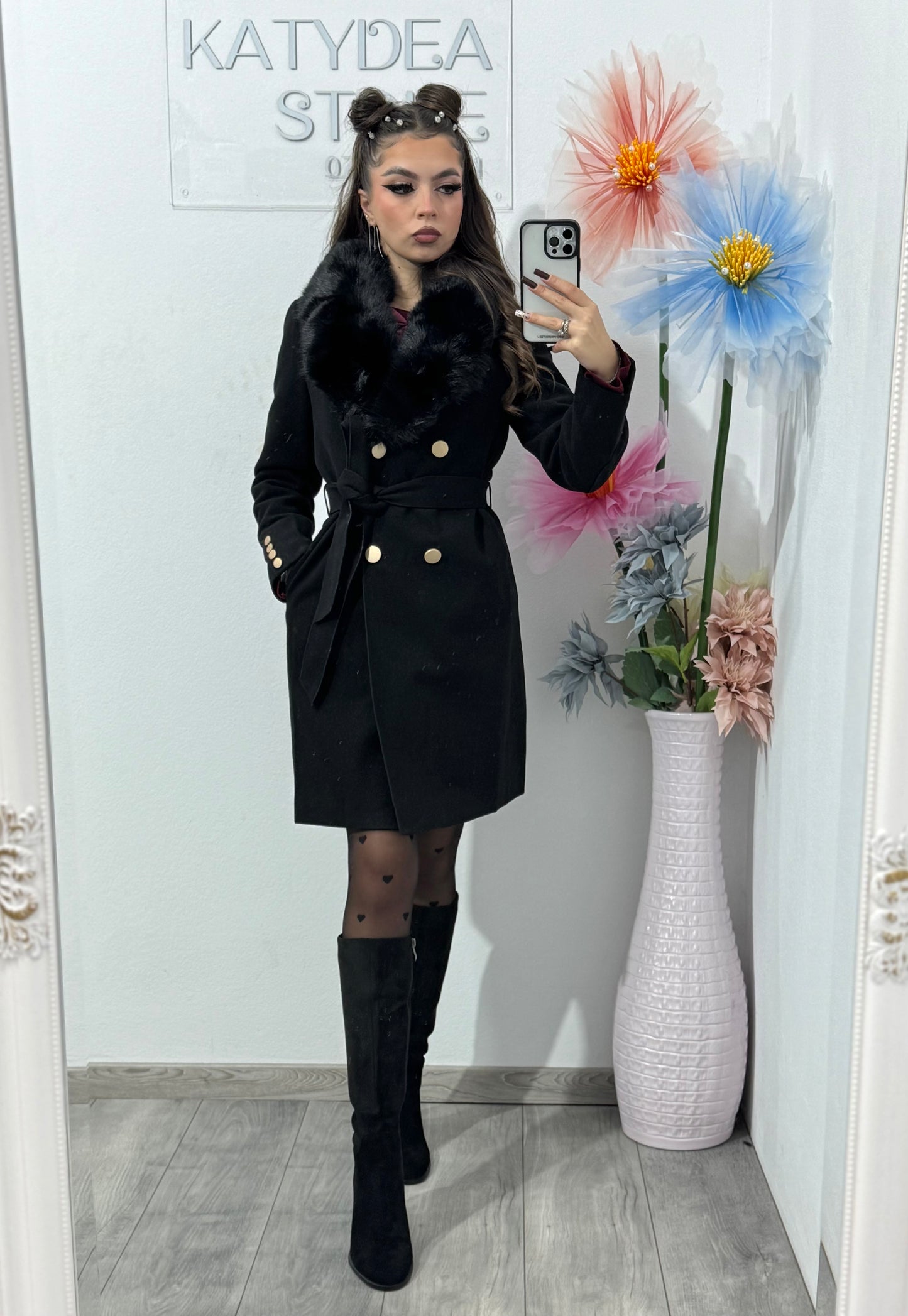 Palton damă negru Helen