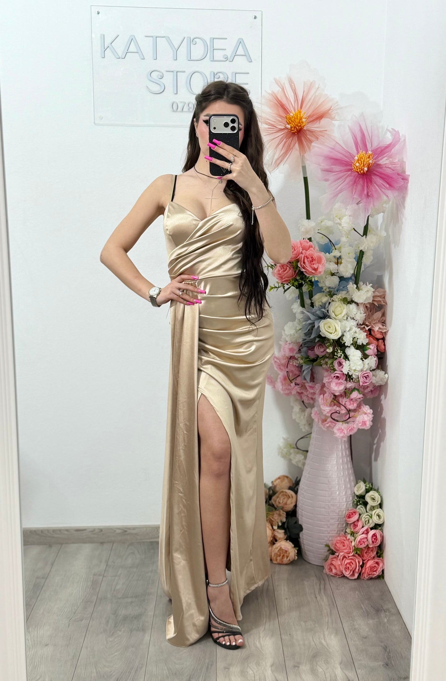 Rochie elegantă capucinno Monique