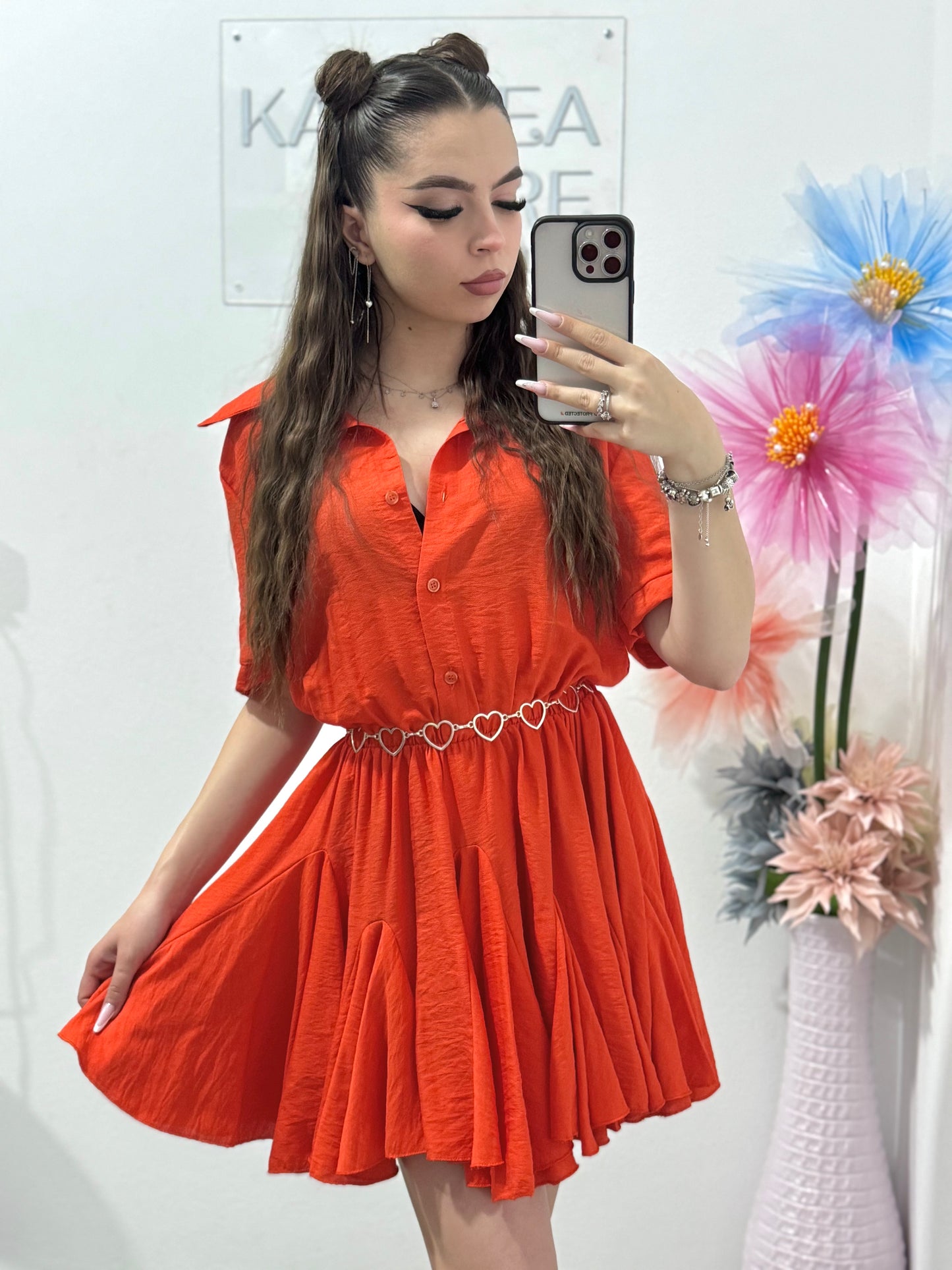 Rochie Monica portocalie