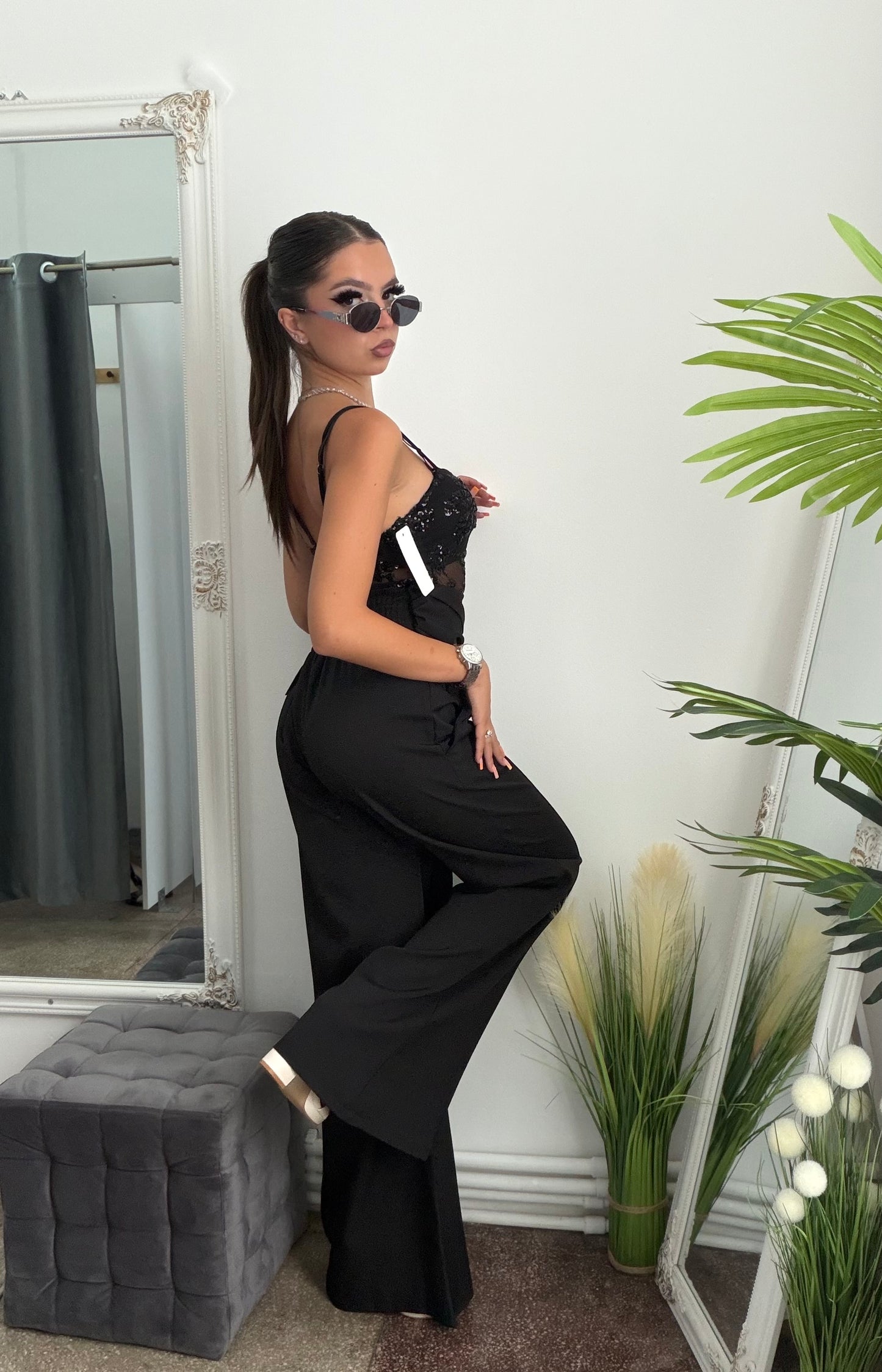 Pantaloni palazzo black LARA