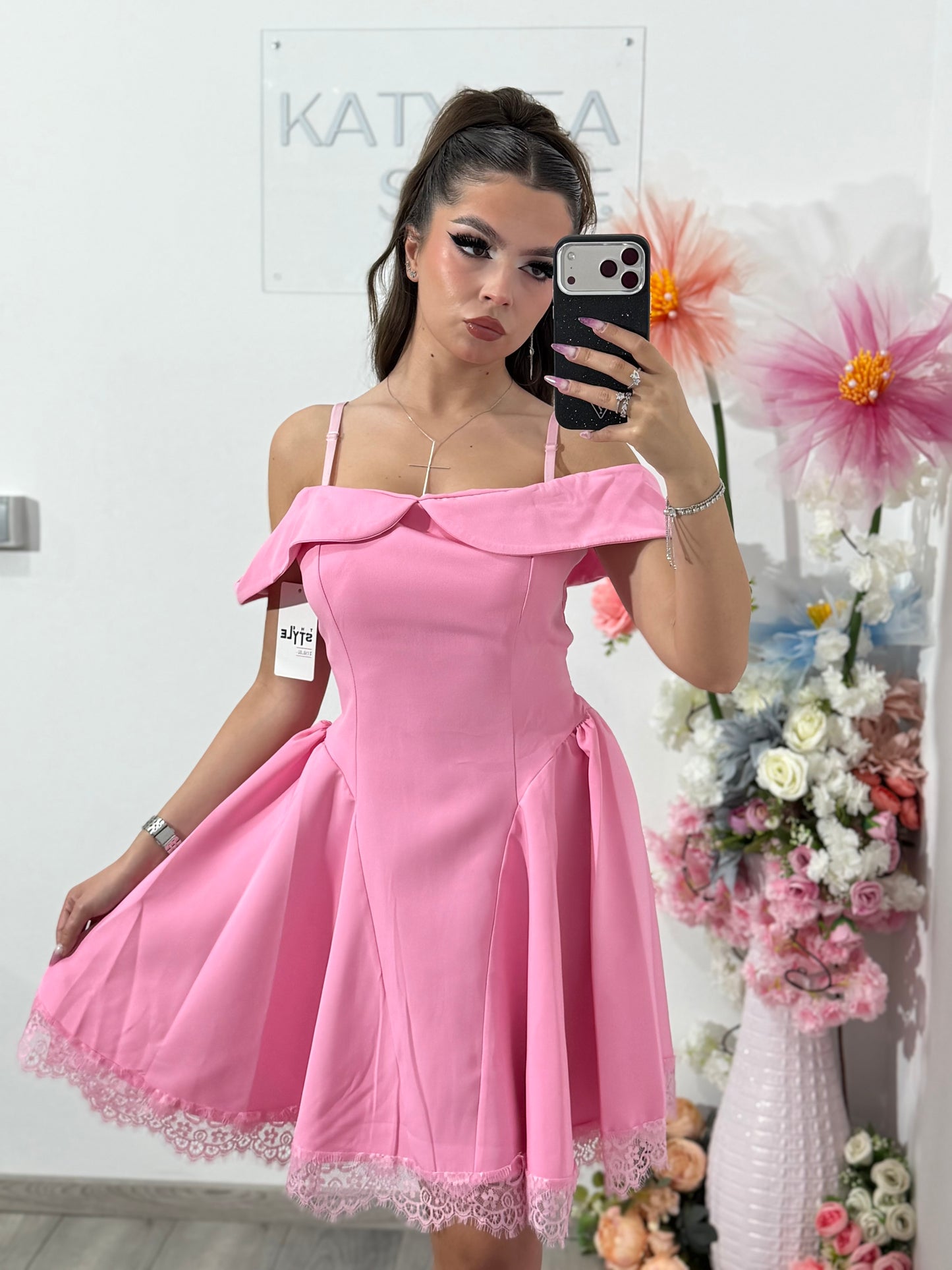 Rochie  roz Clary