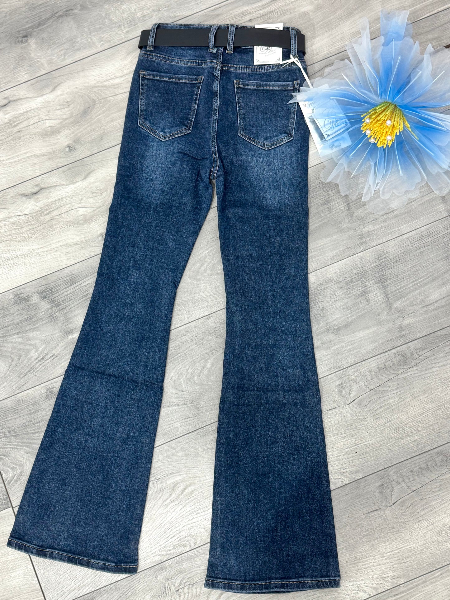 Jeans evazați albaștri Selena