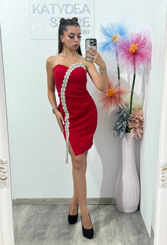 Rochie elegantă roșie Adelinne