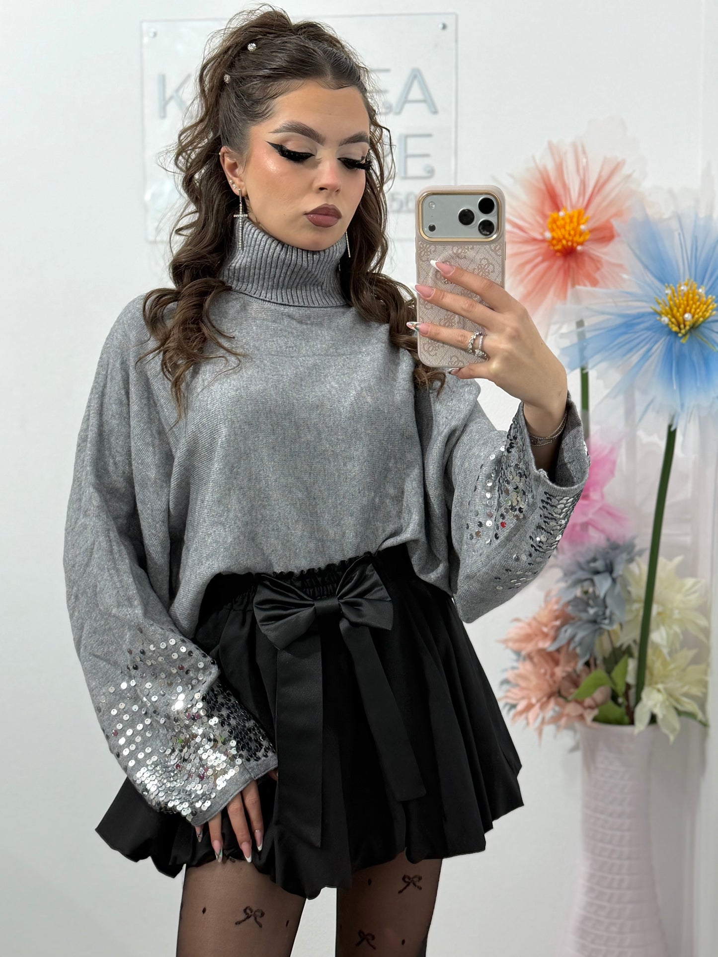 Pulover cu paiete KARLA