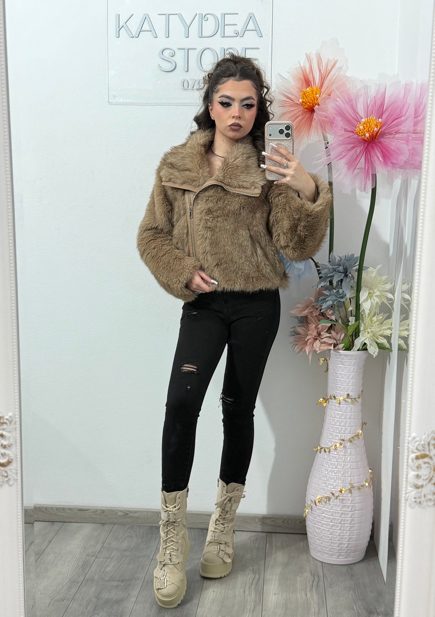 Blană scurtă maro SELENA