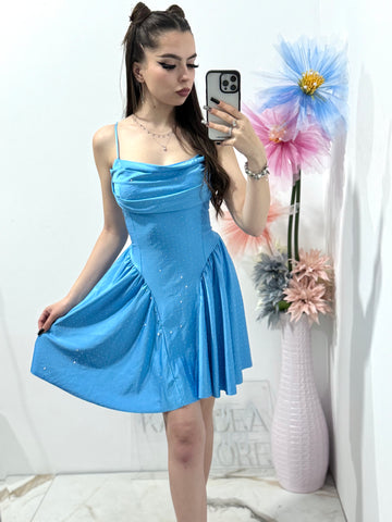 Rochie elegantă cu cristale babyblue Ginny