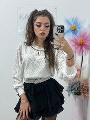 Bluză cu perlute și cristale Criss