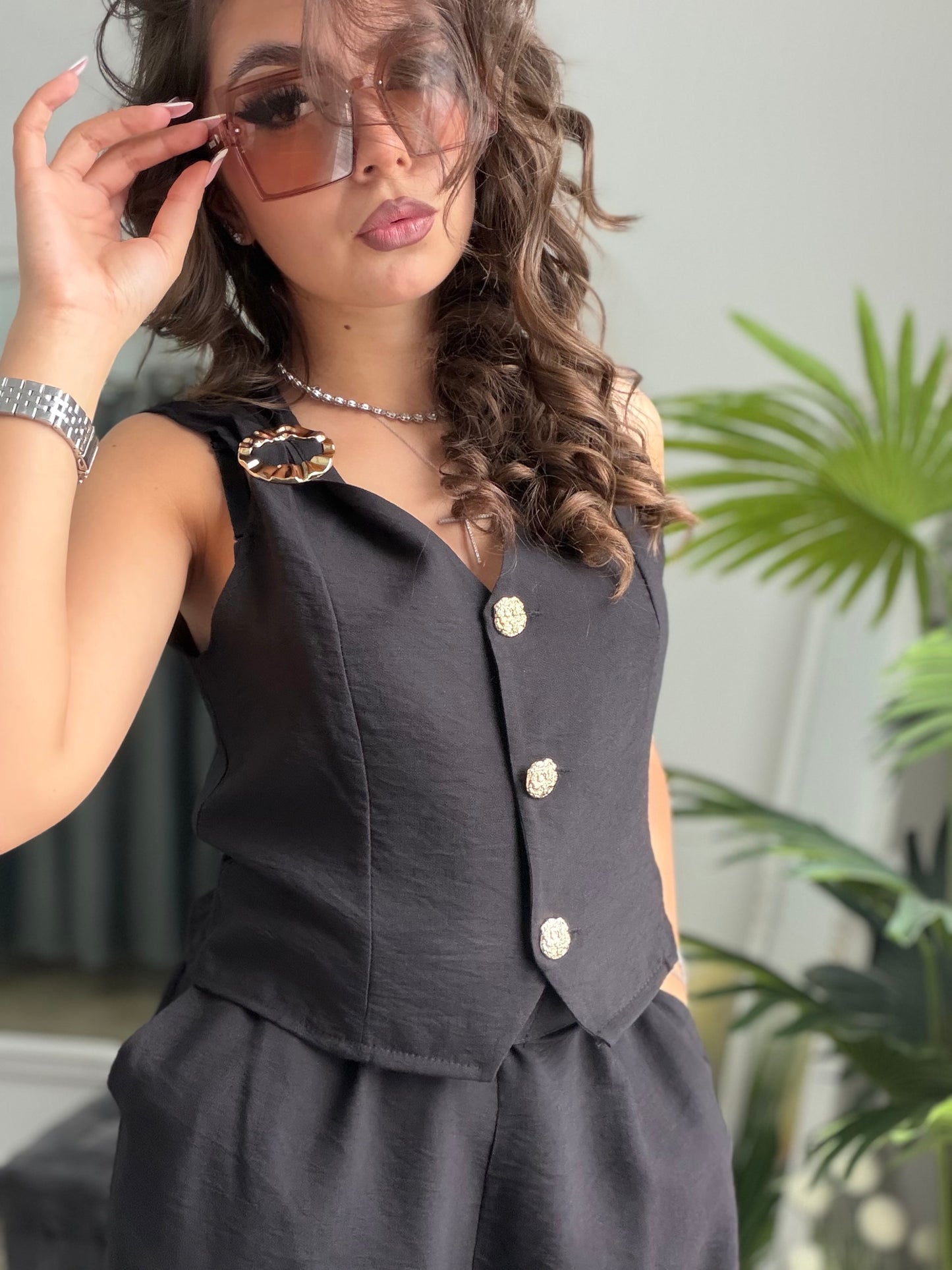Compleu din in ELEGANCE negru