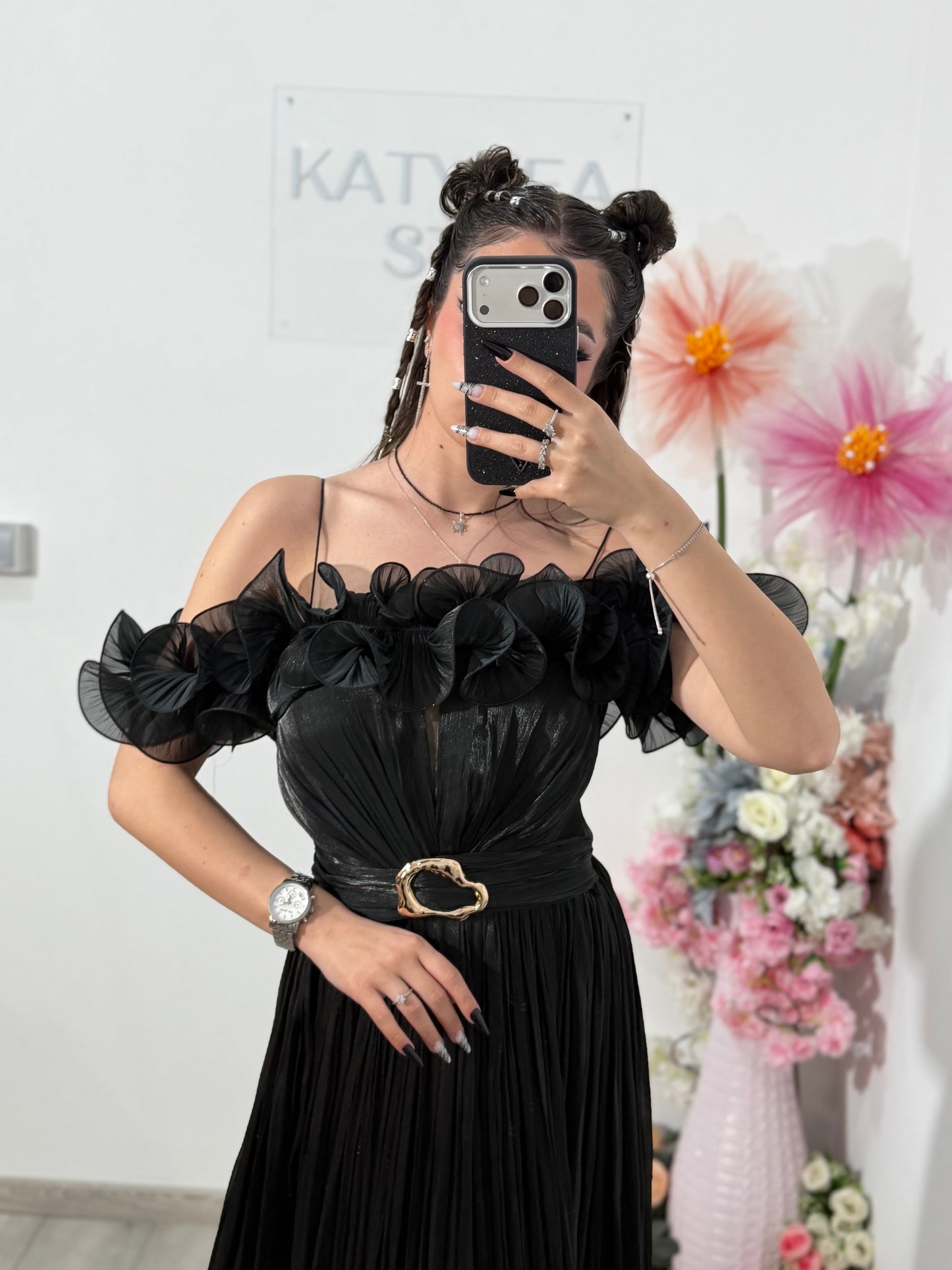 Rochie elegantă neagră PAULINNE
