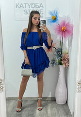 Rochie din voal albastră Carla