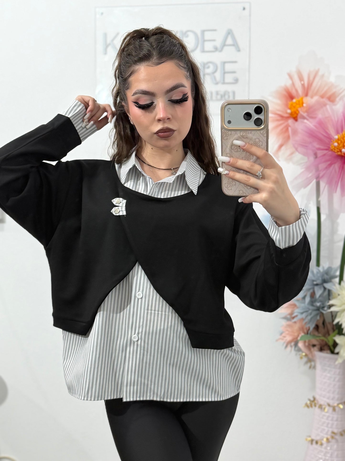 Bluză cu terminație din cămașa IASMINA