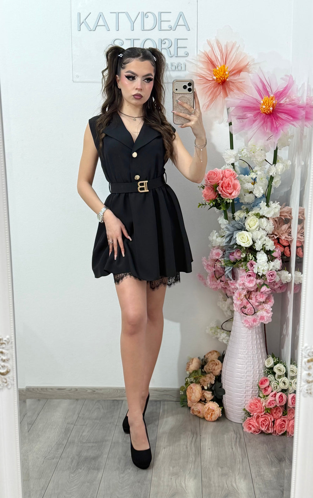 Salopetă elegantă cu dantela neagra BABY
