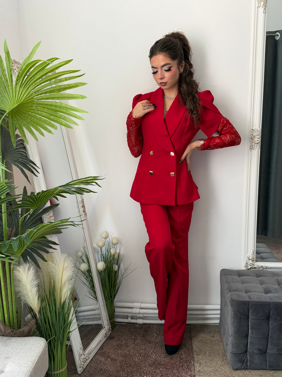 Compleu elegant roșu ANELIS