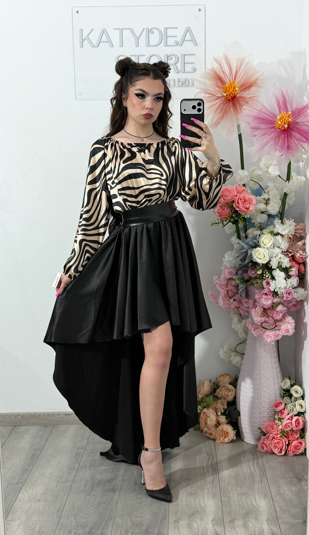 Rochie din satin tip rândunică ELLA