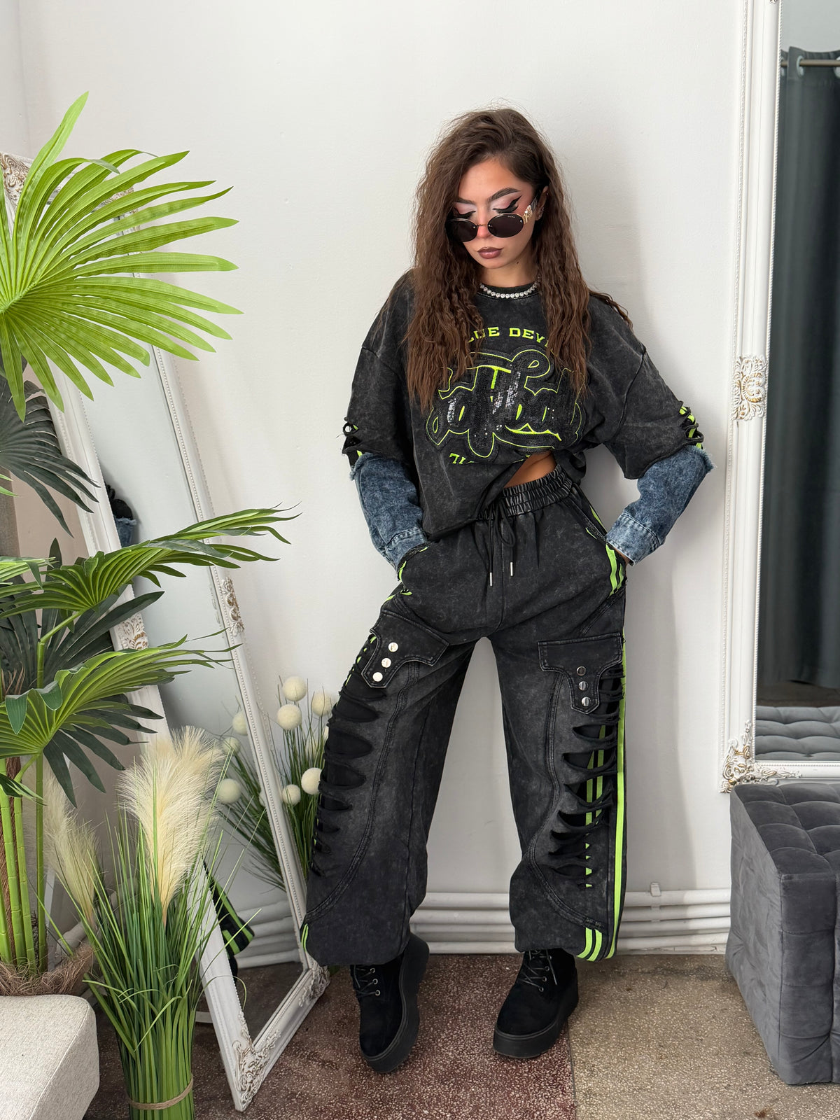 Compleu KOREASTYLE green&denim