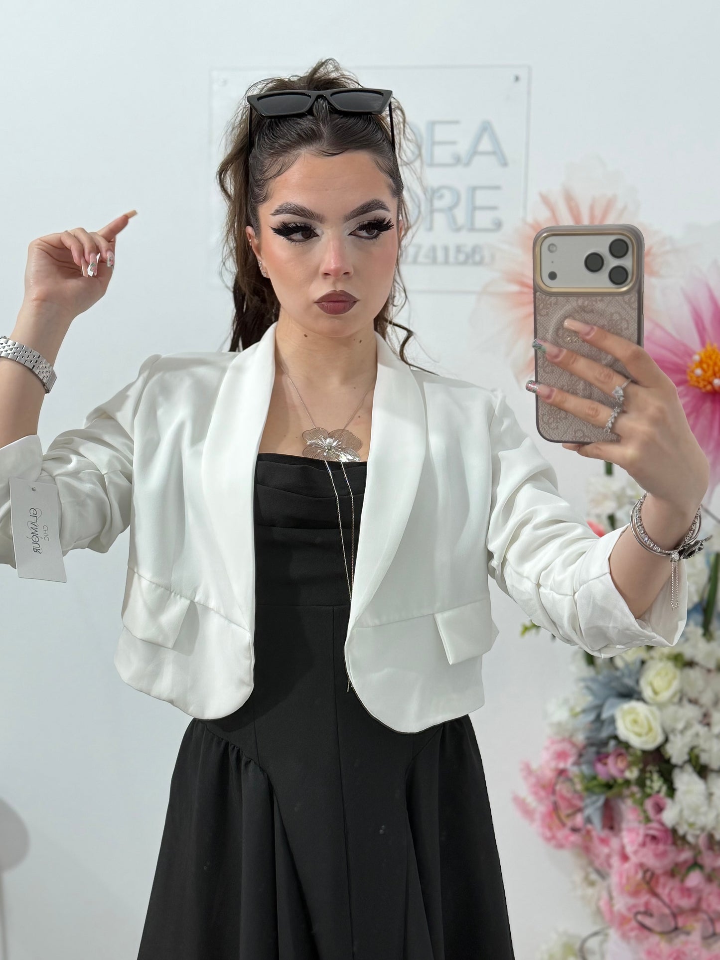 Sacou elegant alb MONIK