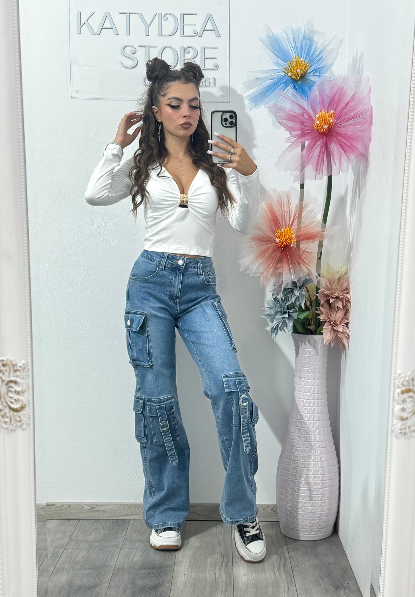 Jeans WideLeg cu buzunare Denisa