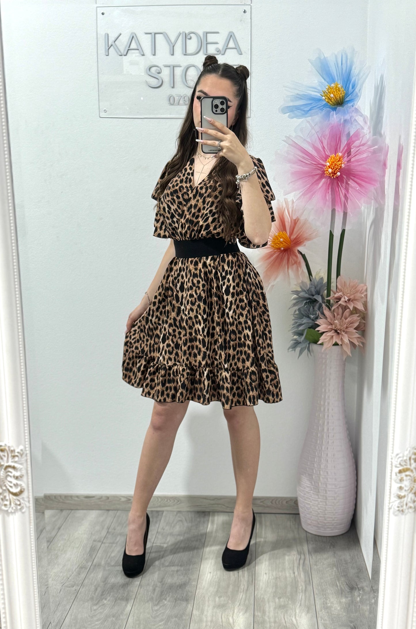 Rochie cu diverse imprimeuri Leyla