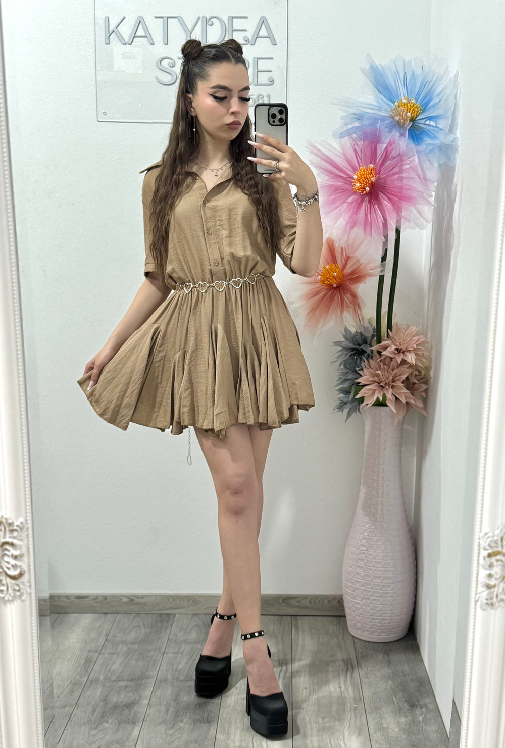 Rochie Monica beige