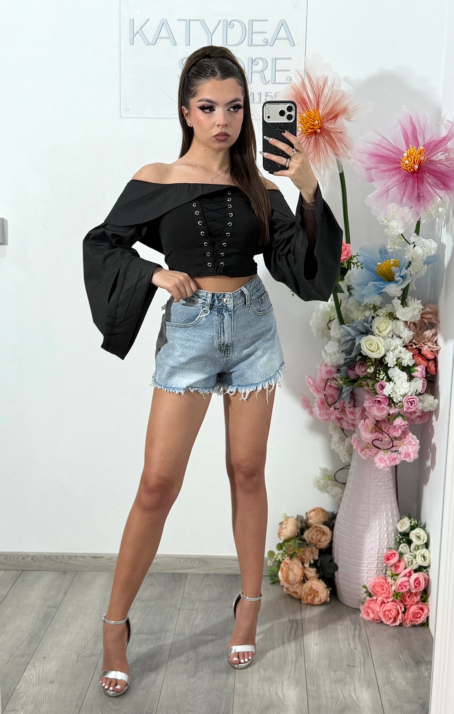 Pantaloni scurți din denim SILVER