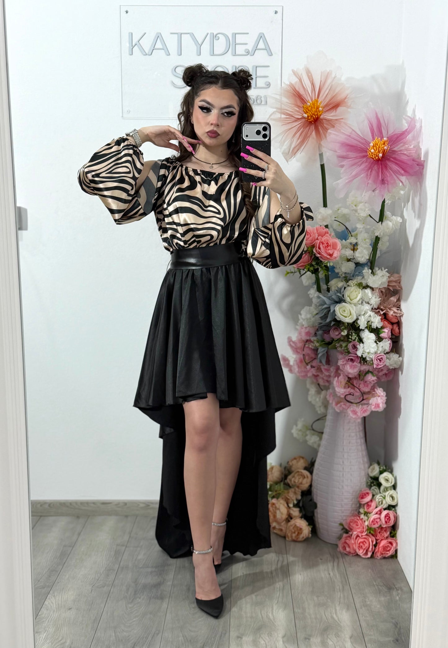 Rochie din satin tip rândunică ELLA