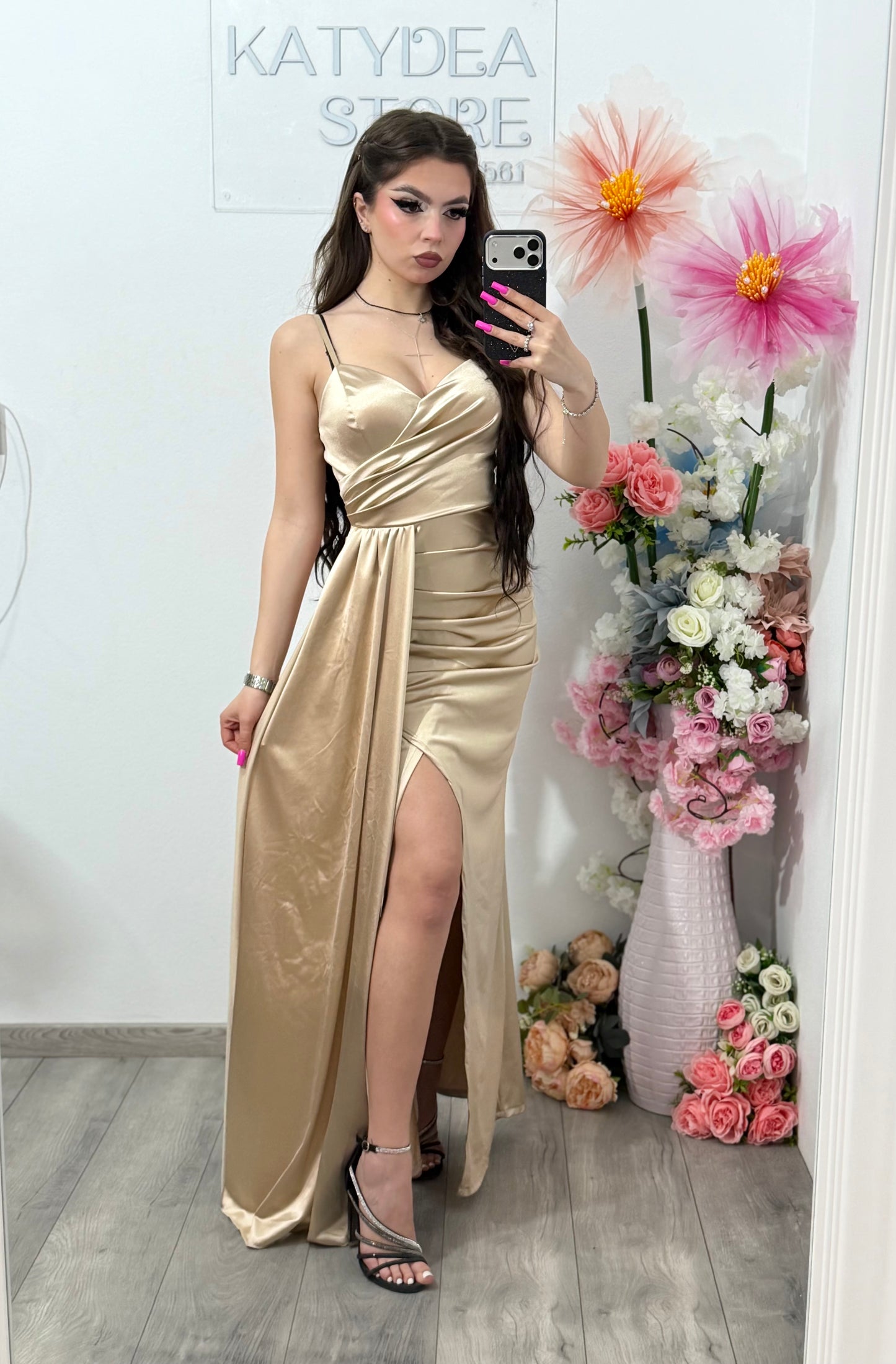 Rochie elegantă capucinno Monique